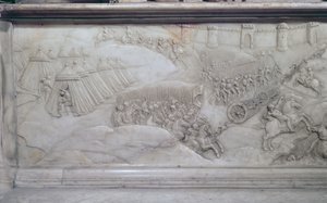 Bitwa pod Agnadello, 14 maja 1509, detal z nagrobka Ludwika XII i Anny Bretańskiej, 1515 (marmur)